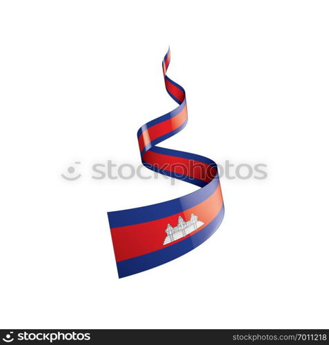 Cambodia national flag, vector illustration on a white background. Cambodia flag, vector illustration on a white background