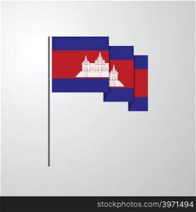 Cambodia waving Flag creative background