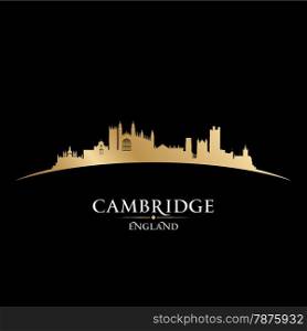 Cambridge England city skyline silhouette. Vector illustration