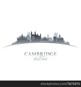 Cambridge England city skyline silhouette. Vector illustration