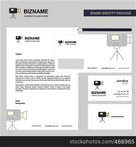 Camcoder Business Letterhead, Envelope and visiting Card Design vector template