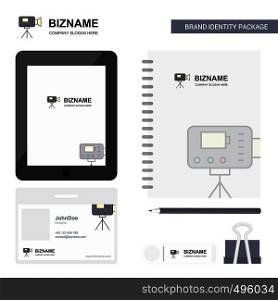 Camcoder Business Logo, Tab App, Diary PVC Employee Card and USB Brand Stationary Package Design Vector Template