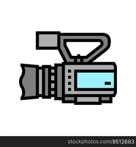 camcoder video production film color icon vector. camcoder video production film sign. isolated symbol illustration. camcoder video production film color icon vector illustration
