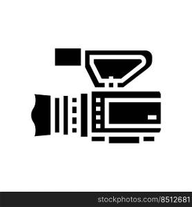camcoder video production film glyph icon vector. camcoder video production film sign. isolated symbol illustration. camcoder video production film glyph icon vector illustration