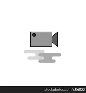 Camcoder Web Icon. Flat Line Filled Gray Icon Vector