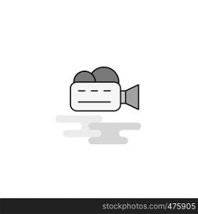 Camcoder Web Icon. Flat Line Filled Gray Icon Vector