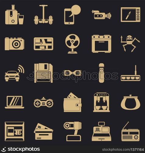 Camcorder buying icons set. Simple set of 25 camcorder buying vector icons for web for any design. Camcorder buying icons set, simple style