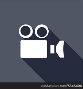 Camcorder Camera icon with a long shadow