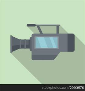 Camcorder icon flat vector. Tv camera. Film movie camcorder. Camcorder icon flat vector. Tv camera