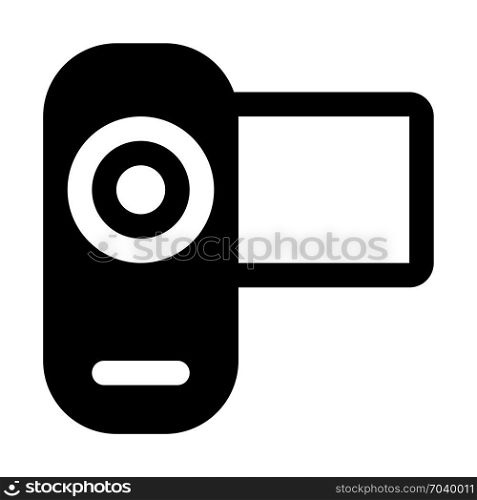 camcorder, icon on isolated background