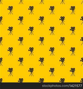 Camcorder pattern seamless vector repeat geometric yellow for any design. Camcorder pattern vector