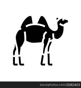 camel animal in zoo glyph icon vector. camel animal in zoo sign. isolated contour symbol black illustration. camel animal in zoo glyph icon vector illustration