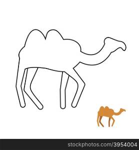Camel coloring book. Desert animal vector illustration.&#xA;