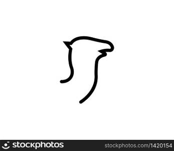 Camel head line vector illustration