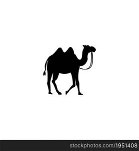 Camel icon in black on a white background. Vector.