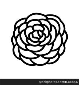 camellia flower spring line icon vector. camellia flower spring sign. isolated contour symbol black illustration. camellia flower spring line icon vector illustration