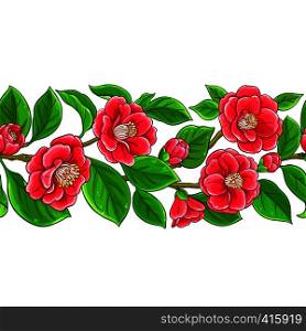 camellia vector pattern on white background. camellia vector pattern