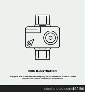 camera, action, digital, video, photo Icon. Line vector gray symbol for UI and UX, website or mobile application. Vector EPS10 Abstract Template background