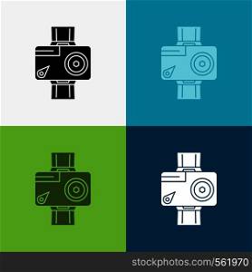 camera, action, digital, video, photo Icon Over Various Background. glyph style design, designed for web and app. Eps 10 vector illustration. Vector EPS10 Abstract Template background