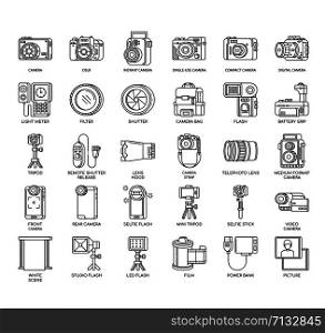 Camera And Accessories , Thin Line and Pixel Perfect Icons