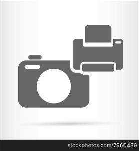 camera and printer symbol icon vector illustration