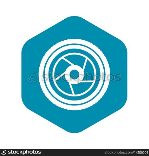 Camera aperture icon. Simple illustration of camera aperture vector icon for web. Camera aperture icon, simple style
