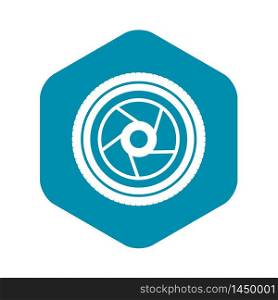 Camera aperture icon. Simple illustration of camera aperture vector icon for web. Camera aperture icon, simple style