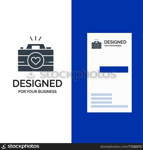 Camera, Cam, Videogame, Images, Couple Photography Grey Logo Design and Business Card Template