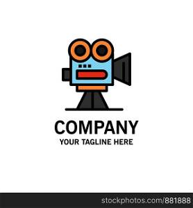Camera, Capture, Film, Movie, Professional Business Logo Template. Flat Color