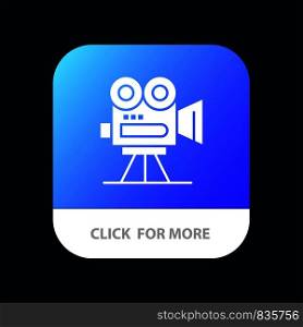 Camera, Capture, Film, Movie, Professional Mobile App Button. Android and IOS Glyph Version