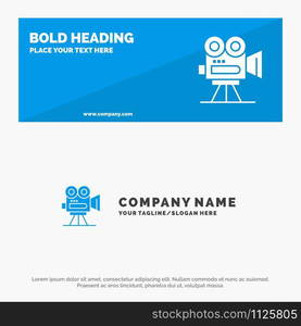 Camera, Capture, Film, Movie, Professional SOlid Icon Website Banner and Business Logo Template