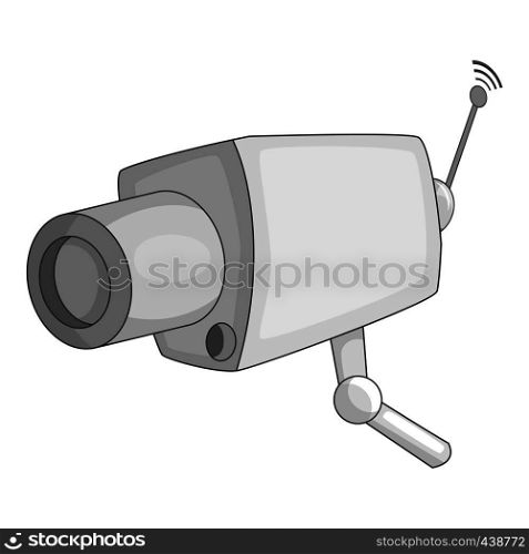 Camera cctv icon in monochrome style isolated on white background vector illustration. Camera cctv icon monochrome