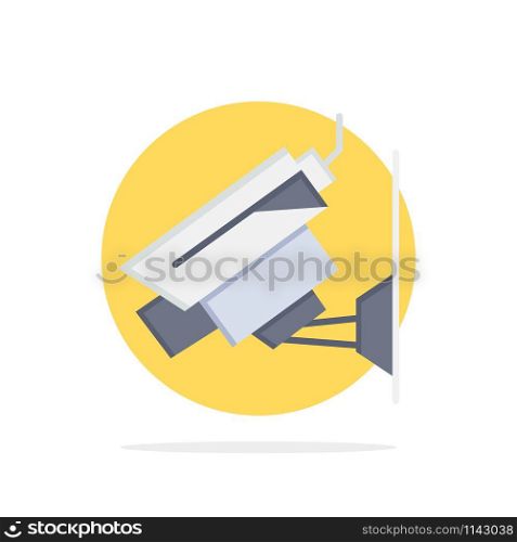 Camera, Cctv, Security, Surveillance Abstract Circle Background Flat color Icon