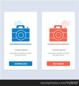 Camera, Computer, Digital, Technology Blue and Red Download and Buy Now web Widget Card Template