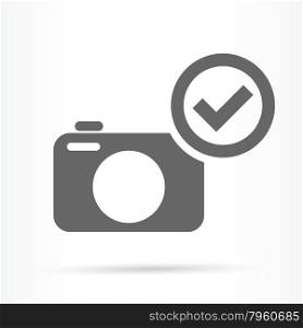 camera confirm image icon vector illustration