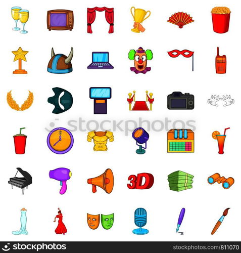 Camera cons set. Cartoon style of 36 camera vector icons for web isolated on white background. Camera icons set, cartoon style