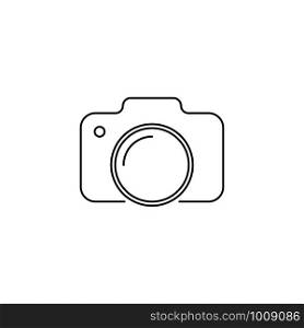 camera contour icon on white background vector illustration. camera contour icon on white background vector