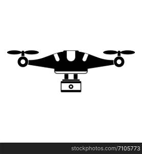 Camera drone icon. Simple illustration of camera drone vector icon for web design isolated on white background. Camera drone icon, simple style