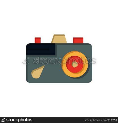 Camera, Education, Image, Picture Flat Color Icon. Vector icon banner Template