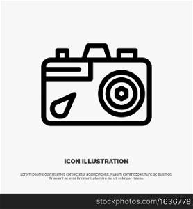 Camera, Education, Image, Picture Vector Line Icon
