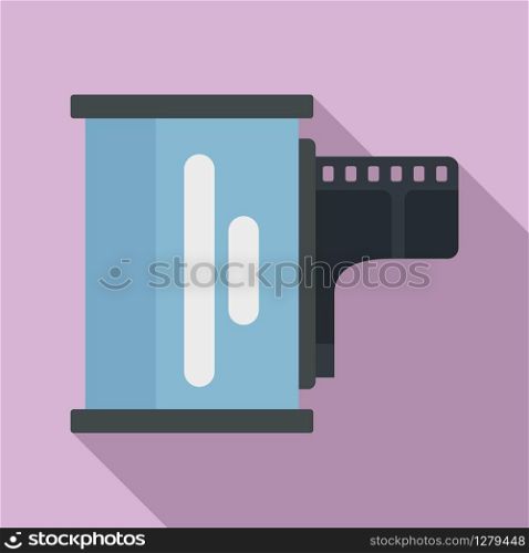 Camera film icon. Flat illustration of camera film vector icon for web design. Camera film icon, flat style