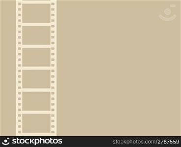 camera film on brown background, vector illustration