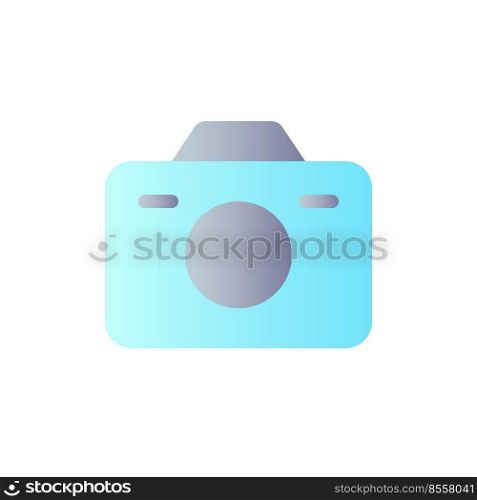 Camera flat gradient color ui icon. Digital and analogue. Photography. Instrument for making pictures. Simple filled pictogram. GUI, UX design for mobile application. Vector isolated RGB illustration. Camera flat gradient color ui icon