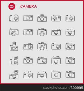 Camera Hand Drawn Icon for Web, Print and Mobile UX/UI Kit. Such as: Camera, Digital, Dslr, Photography, Camera, Digital, Dslr, Photography, Pictogram Pack. - Vector