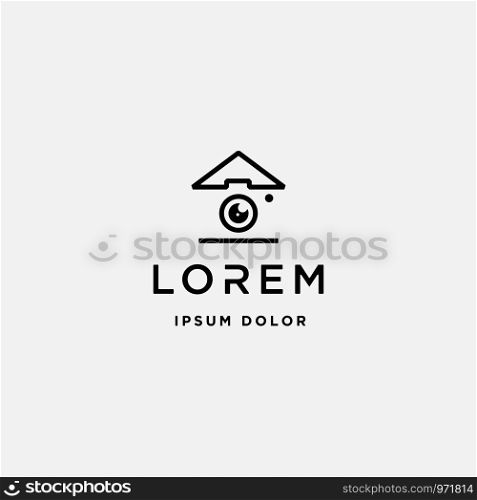 Camera Home Logo Template Vector Design. Camera Home Logo Template Vector Icon Design