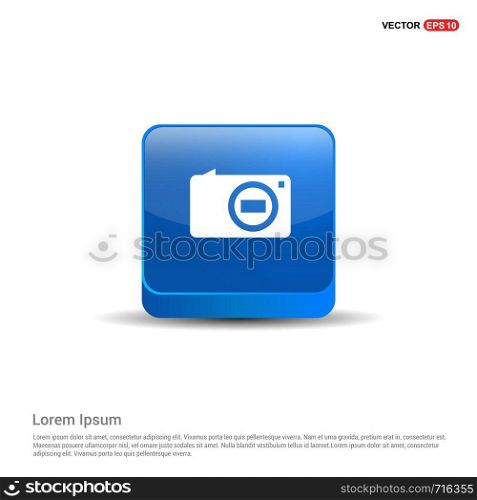 Camera Icon - 3d Blue Button.