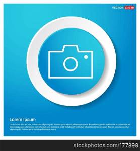 Camera Icon Abstract Blue Web Sticker Button - Free vector icon