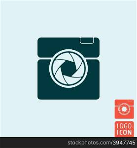 Camera icon. Camera logo. Camera symbol. Photo camera icon isolated, minimal design. Vector illustration