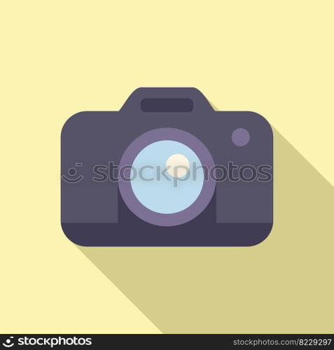 Camera icon flat vector. Computer interface. Smile system. Camera icon flat vector. Computer interface