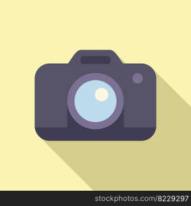 Camera icon flat vector. Computer interface. Smile system. Camera icon flat vector. Computer interface
